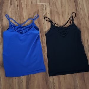 2 Crisscross neck tank tops : bundle